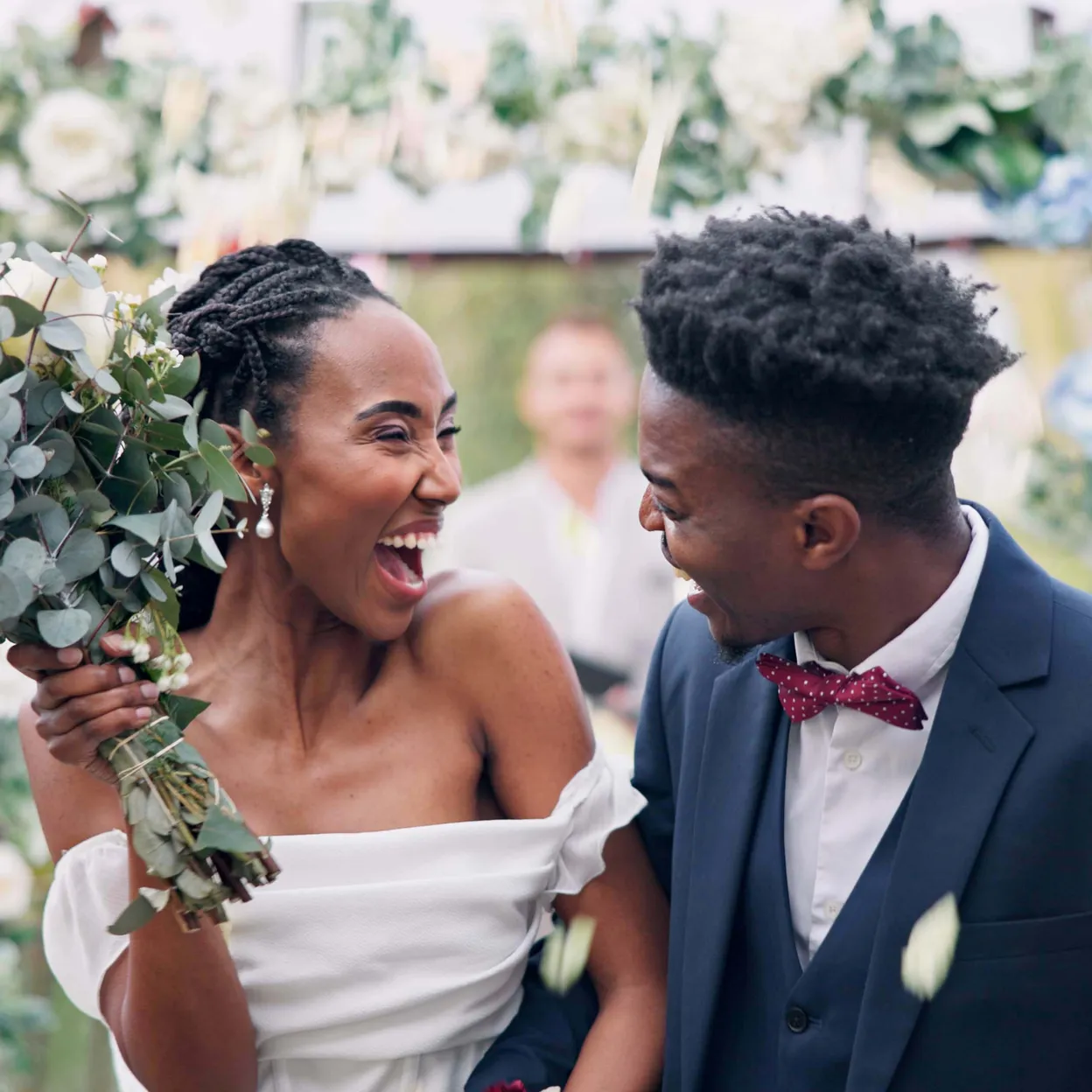 A couple celebrating their wedding at Sterling Pavilion